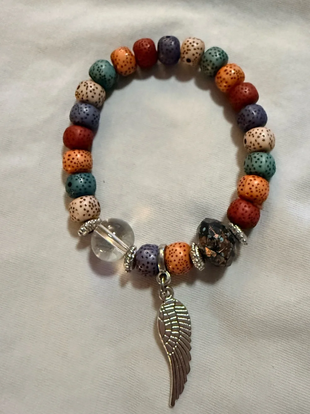 Fashion Mixed Lot 12 Beaded Stretch Charm Bracelets Multicolor Beads/Metal